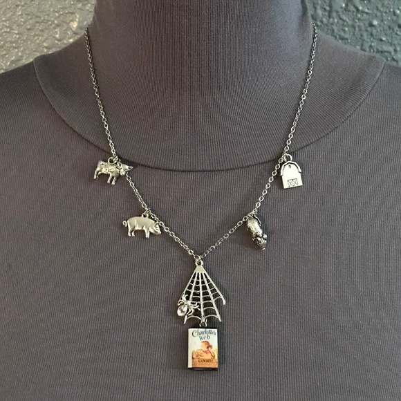 Charlotte’s Web by E. B. White Handmade Literature Necklace, Book Cover, Spider - Picture 7 of 16